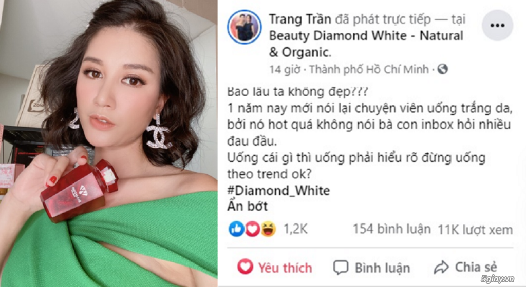 Đánh giá Diamond White bởi người mẫu Trang Trần